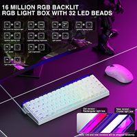 Clavier de jeu mécanique AULA Hero 68 touches avec interrupteurs à axe magnétique, rétroéclairage RGB, touches PBT, design compact, filaire pour PC