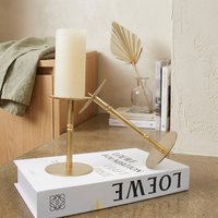 Porte-bougie minimaliste nordique en fer doré, multi-tailles, pour centre de table de mariage, décoration de table à manger à la maison