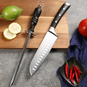 ゴールデンサプライヤーABSハンドルキッチンナイフセットステンレス鋼Santku 3Cr13金属刃削り棒ギフトボックスにプレゼント - Product Image 3