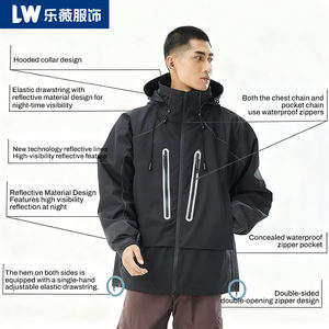 Veste de randonnée et de <span class=keywords><strong>ski</strong></span> unisexe personnalisée 3 en 1 imperméable 10 000 mm coupe-vent ample avec doublure amovible et fermeture éclair - Product Image 2