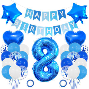 <span class=keywords><strong>Kit</strong></span> de ballons bleus pour <span class=keywords><strong>anniversaire</strong></span> d'enfants, fournitures pour fête d'<span class=keywords><strong>anniversaire</strong></span>, baby shower, bannière d'<span class=keywords><strong>anniversaire</strong></span>, drapeau suspendu, accessoires de fond photo - Product Image 6