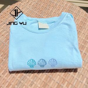 T-shirts surdimensionnés de haute qualité, T-shirts graphiques brodés personnalisés, T-shirts décontractés amples pour femmes, T-shirts de plage - Product Image 5