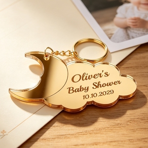 Marque-places personnalisés en acrylique motif lune et nuage pour baby shower, <span class=keywords><strong>mariage</strong></span>, cadeaux, noms personnalisés pour Noël, anniversaire, baptême, Aïd - Product Image 3