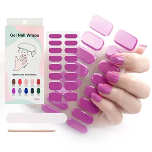 Korean 3D Semi-Cured Nail Wrap Custom Logo UV Cured Lamp for Gel Application on Art Nails Nail Gel Strip Category