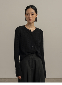 100% <span class=keywords><strong>Cardigan</strong></span> in maglia a girocollo <span class=keywords><strong>grigio</strong></span> in puro Cashmere da <span class=keywords><strong>donna</strong></span> - Product Image 6