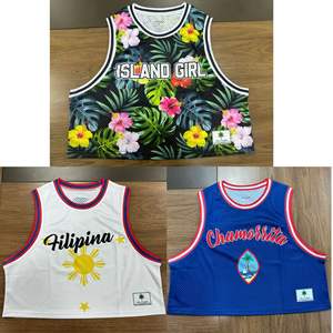 Crop top jersey personnalisé uni Hawaii, débardeur de <span class=keywords><strong>basket</strong></span>-ball court, tenue de sport pour femme, débardeur court en maille pour <span class=keywords><strong>fille</strong></span> - Product Image 5