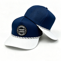 Gorra de Béisbol Personalizada de 5 Paneles de Alta Calidad, Impermeable, de Secado Rápido, con Orificios Perforados con Láser, Gorra Deportiva de Golf con Logotipo Bordado