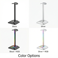 Support de casque de jeu RGB Jetion avec hub USB et lumières LED, chargement Type-C, en silicone pour configuration de jeu PC PJT-OQT3682
