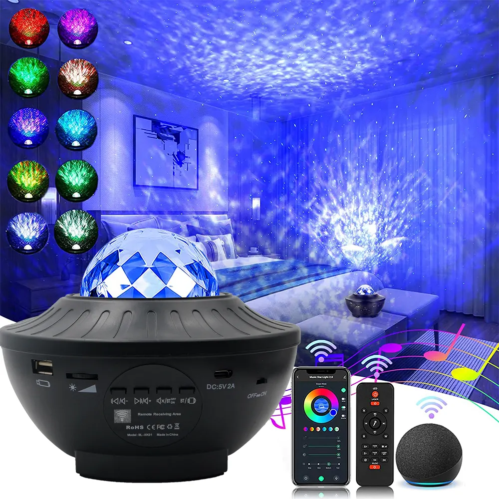 Smart Light Room Led Bedroom 2 in 1 Sound Machine Music Universe Lamp Nebula Sky Star Aurora Starry Galaxy Projector Night Light