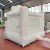 Location de château gonflable blanc pour fêtes, PVC 0,55 mm, haute qualité