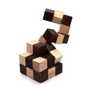 Snake Puzzle Cube Classic Games, 3D Mind Puzzles for Adults in Hand with Wooden Cube Designs for Educational Brain Challenges