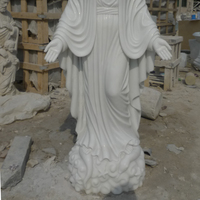 Statue religieuse à motif de marbré blanc, pierre d'extérieur en marbre, taille de vie, livraison directe d'usine