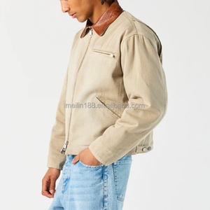 Manufacturer Custom Vintage <b>Duck</b> Canvas Zipper Work Wear <b>Jacket</b> for Men Leather Lapel Workwear <b>Duck</b> Canvas Work <b>Jacket</b> - Product Image 3