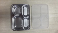 Nouvelle boîte à lunch créative en acier inoxydable de qualité alimentaire recouverte de silicone chauffable moderne stockage des aliments école enfants enfant boîte à lunch