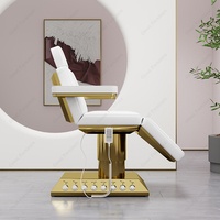 Nouvelle Arrivée 4 Moteurs Or Cylindre Base Spa Facial Lit Blanc Cosmétique Thérapie Heavy Duty Table De Massage Électrique