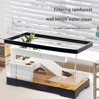 Réservoir à tortues domestique en matériau PET villa de luxe avec filtre à plate-forme de séchage au soleil réservoir d'aménagement paysager écologique