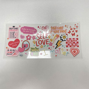 Top Sell UV DTF Cup Wrap Transfers Custom <b>Waterproof</b> Stickers High Adhesive UVDTF Cup Decor Decals 16oz Wraps - Product Image 5