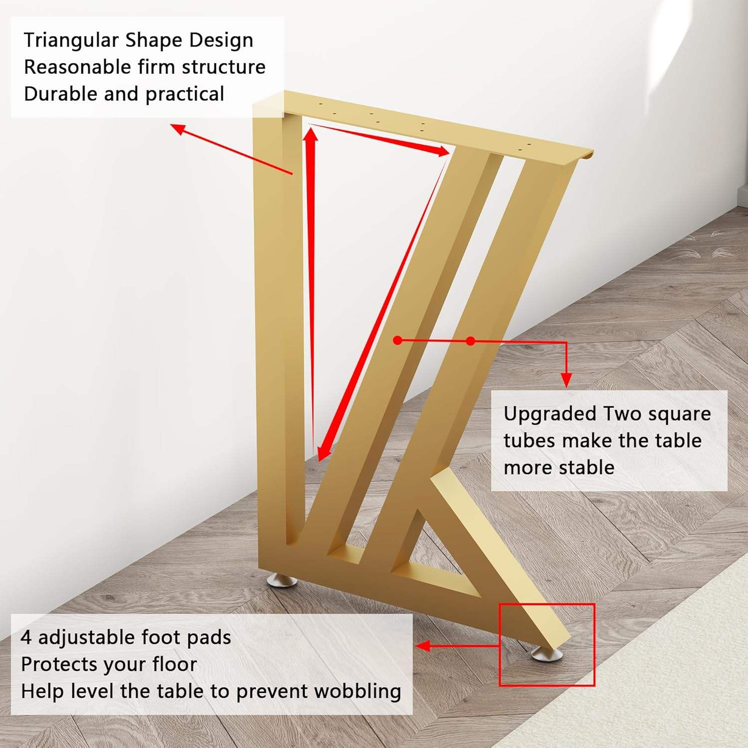 Best Price Golden Iron Adjustable Dining Table Legs Metal Round