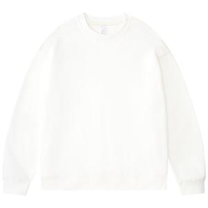 Sudadera con capucha OEM de alta calidad al por mayor Jogger de algodón de cuello redondo blanco teñido liso de felpa - Product Image 1