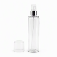 Flacon de parfum cylindrique droit en PET, 150 ml, 250 ml, col serti, transparent, pour vaporisateur de parfum, direct usine