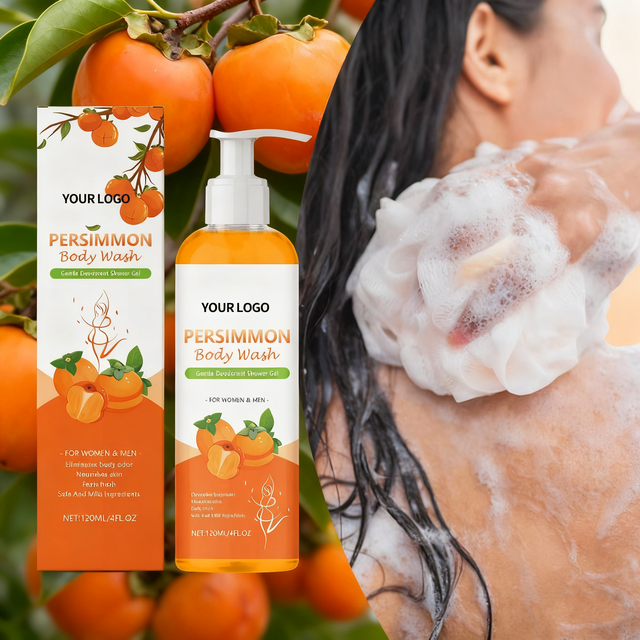Private Label Persimmon Shower Gel Aromatic Body Wash Deeply Nourishes Soft Andmoisturized Remove Odor Lasting Fragrance Along