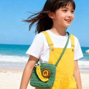 Snail Green Color Weaving <strong>Bag</strong> Kids Girl Handmade Crochet <strong>Bag</strong> Simple Finished Product Appreciation Gift Knitting <strong>Bag</strong> - Product Image 1