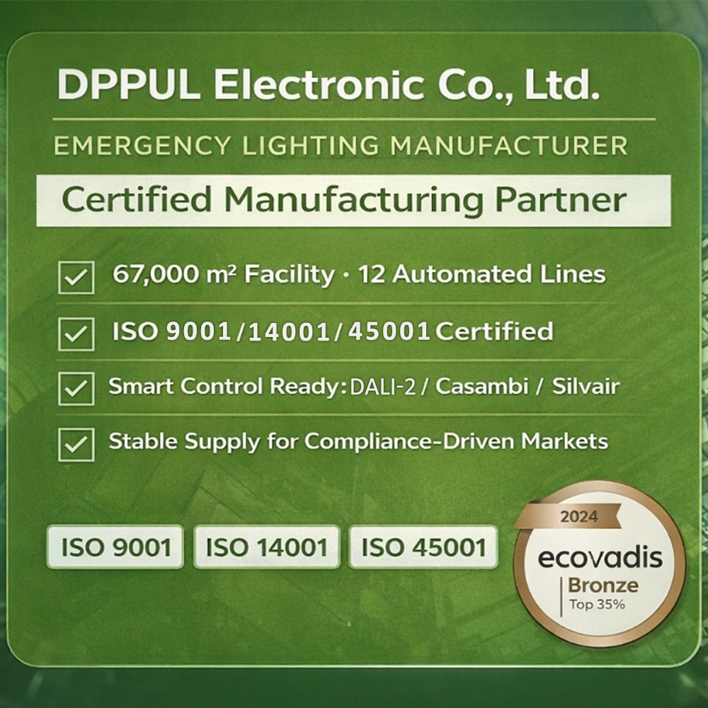 DPPUL IP65 LED Emergency Light - LiFePO4 Battery 3 Hours Backup - Industrial Safety Lighting