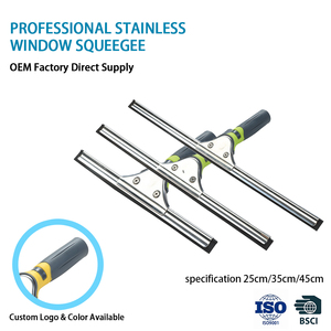 Tête <span class=keywords><strong>de</strong></span> raclette en acier inoxydable OEM en gros, 25cm, 35cm, 45cm, lame en caoutchouc, poignée TPR, fabricant - Product Image 1
