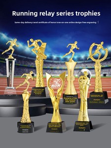 Trofeo Deportivo Personalizado de Cristal, Figura para Eventos Deportivos, Carreras de Estafeta, Maratón, Medalla de Campeonato con Logotipo Personalizable y Grabado Gratuito - Product Image 1