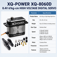 Servo sin Núcleo Impermeable de 62 kg IP67 XQ-8060D 8.4V de Alto Voltaje con Engranaje de Acero Inoxidable, Venta al por Mayor de Fábrica para Aviones RC y Drones