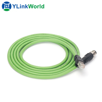 Connecteur circulaire M12 Premium 8 positions femelle X Code vers prise RJ45 étanche IP67 pour les signaux Ethernet d'automatisation industrielle