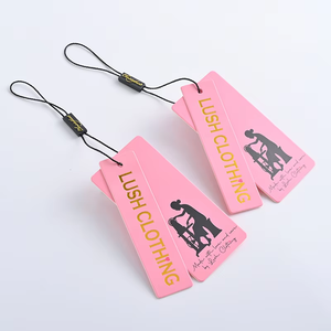 Custom Logo Brand Name Clothing Tags <strong>Labels</strong> Paper Hangtags with <strong>String</strong> for Shoes Bags and Own Fashion Design Clothing - Product Image 1
