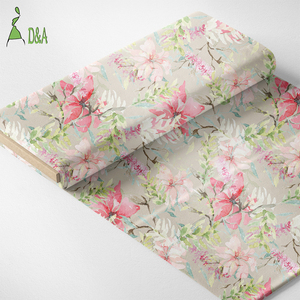 Personnalisable 100% coton popeline tissu aquarelle fleurs épanouies <span class=keywords><strong>imprimé</strong></span> pour vêtements pour femmes-pour chemises robes filles - Product Image 4