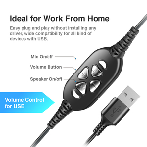 Binaural cuộc gọi trung tâm USB-A tai nghe với Mic hoặc USB C kết nối cho máy tính PC máy tính xách tay OEM nhà máy - Product Image 6