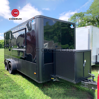 Nouveau design 2026 en promotion : Camion de restauration mobile noir pour pizzas, hot-dogs et BBQ, pour les États-Unis