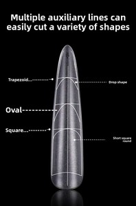 Capsules d'ongles multifonctionnelles express 320 pièces/boîte, forme amande trapézoïdale, à couverture complète en gel, application facile 2 en 1, luxe - Product Image 4