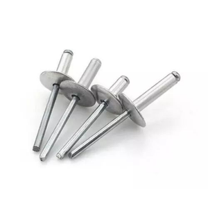 Rivets aveugles à extrémité ouverte de haute qualité, à tête ronde et plate, en aluminium et en acier. - Product Image 1