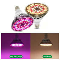 Bohlam Lampu Tumbuh LED 150W E27, 200 LED, Reflektor Aluminium, Lampu Phyto untuk Rumah Kaca, Tanaman Dalam Ruangan, Tanaman Hias, Sukulen, Hadiah