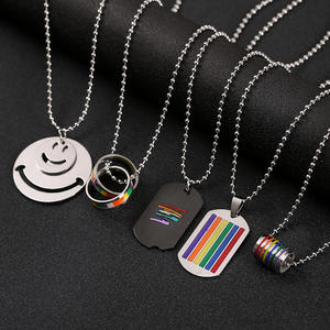 2023 Hot Men Rainbow Lesbian Collar de acero inoxidable Gay Lesbian LGBT Pride Rainbow Collar - Product Image 1