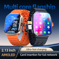 Smartwatch layar AMOLED 2,29 inci P2 4G dengan kartu SIM, suara cerdas AI, LTE, Android 13.0, dan kamera tarik 800W.