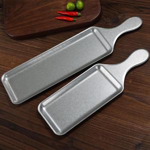 Stainless Steel Barbecue Plate Snack Plate Sushi Plate Hot Pot Plate Dessert Plate Creative Narrow Side Tray - Product Image 1