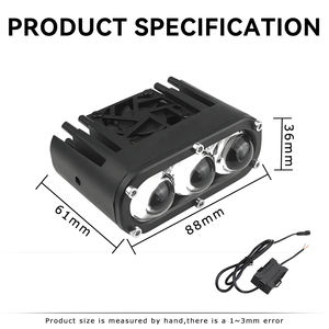 Faro Auxiliar para Motocicleta Todoterreno, Doble Color, Luz Antiniebla, 3 Lentes, Proyector Universal, 12V 25W 4000 Lm, Mejorado - Product Image 3