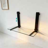 Bureau assis-debout moderne mural à double pied, réglable en hauteur électriquement, écologique et peu encombrant pour petite maison