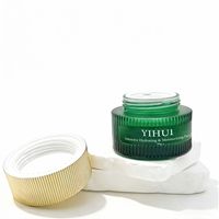 Pot en verre cylindrique personnalisé de luxe pour crème, emballage cosmétique vide pour soins du visage 30g/50g, transparent, dépoli, ambre, rose, noir, à vis