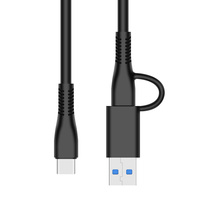 Câble USB-C 2-en-1 avec adaptateur USB 3.0, cordon de données hybride Type-C de 1 m 5 Gbit/s, charge rapide pour MacBook, iPad Pro, iPhone 17