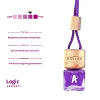 Diffuseur de parfum pour voiture Astree, flacon en verre suspendu avec bouchon en bois, longue durée, rechargeable, pour rétroviseur, OEM