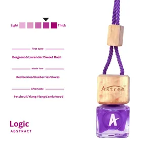 Diffuseur de parfum pour voiture Astree, flacon en verre suspendu avec bouchon en bois, longue durée, rechargeable, pour rétroviseur, OEM - Product Image 6