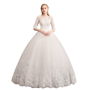 Abito <span class=keywords><strong>da</strong></span> <span class=keywords><strong>Sposa</strong></span> Vintage <span class=keywords><strong>da</strong></span> Donna Senza Spalline Lungo fino a Terra con Applicazioni a Motivo Nuove Tendenze Stile Elegante e Raffinato - Product Image 3