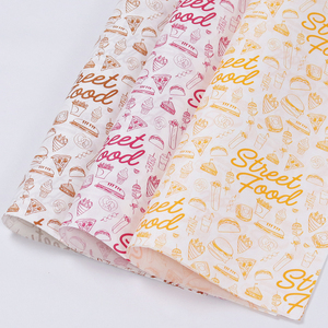 กระดาษห่ออาหารเกรดอาหารสำหรับขายส่ง พิมพ์สีตามสั่ง ขนาด 30x30 ซม. กันน้ำมัน สำหรับบรรจุภัณฑ์อาหาร ฟาสต์ฟู้ด และธุรกิจจัดเลี้ยง - Product Image 4