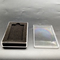 Boîte de présentation rectangulaire en plastique transparent avec couvercle séparé pour l'emballage de petits cadeaux